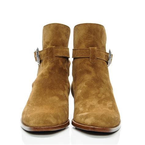 ysl mens suede boots tan|saint laurent boots for men.